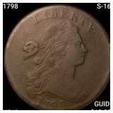 1798 S-165 Draped Bust Large Cent NEARLY UNC