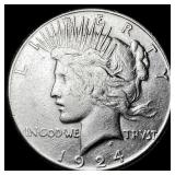 1924 Silver Peace Dollar CLOSELY UNCIRCULATED