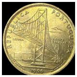 1966 Portugal Silver 20 Escudos Salazar Bridge