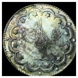 1917 Turkey Muhammad V Silver 10 Kurush