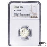 1935-D Mercury Silver Dime NGC MS66 FB