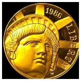 1986-W .2419oz Gold $5 Statue of Liberty  CHOICE