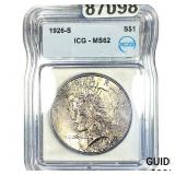 1926-S Silver Peace Dollar ICG MS62