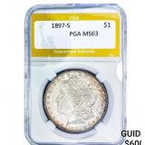 1897-S Morgan Silver Dollar PGA MS63