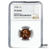 1938 Wheat Cent NGC PF66 RD
