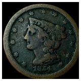 1854 Braided Hair Half Cent LIGHTLY CIRCULATED