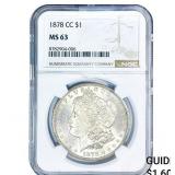 1878-CC Morgan Silver Dollar NGC MS63