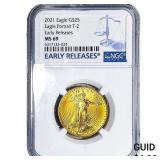 2021 $25 Gold Eagle Type 2 1/2oz AGW NGC MS69