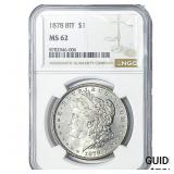 1878 Morgan Silver Dollar NGC MS62