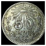 1919M Mexico Silver 50 Centavos