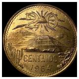 1964Mo Mexico Bronze 20 Centavos