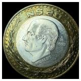 1993 Mexico Bronze/Silver 20 New Pesos