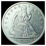1857-O Silver Half Dollar CLOSELY UNCIRCULATED