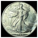 1945-D Silver Walking Liberty Half Dollar UNCIRCUL