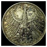 1957J Germany Silver 5 Mark
