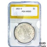 1921-S Morgan Silver Dollar PGA MS63