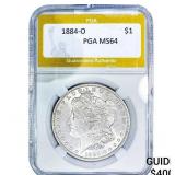 1884-O Morgan Silver Dollar PGA MS64