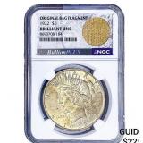 1922 Silver Peace Dollar NGC BU Orig. Bag Frag.