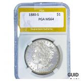 1880-S Morgan Silver Dollar PGA MS64