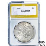 1881-S Morgan Silver Dollar PGA MS64