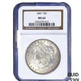 1887 Morgan Silver Dollar NGC MS64