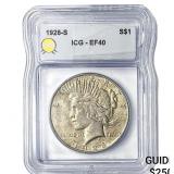1928-S Silver Peace Dollar ICG EF40