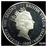 1993 British Virgin Islands Silver $25 .60oz ASW