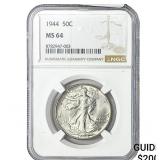 1944 Walking Liberty Half Dollar NGC MS64