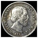 1862 Netherlands Silver 5 Cents With Dot