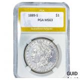 1889-S Morgan Silver Dollar PGA MS63