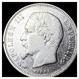 1858A France Silver 50 Centimes