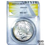 1923-S Silver Peace Dollar ANACS MS63