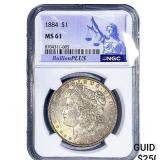 1884 Morgan Silver Dollar NGC MS61