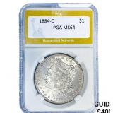 1884-O Morgan Silver Dollar PGA MS64