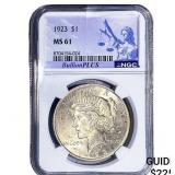 1923 Silver Peace Dollar NGC MS61
