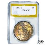1881-S Morgan Silver Dollar PGA MS65