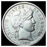 1909-O Silver Barber Dime CHOICE AU