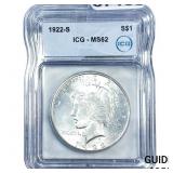 1922-S Silver Peace Dollar ICG MS62