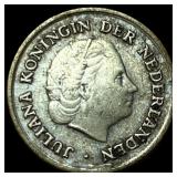 1963 Netherlands Silver 1/10 Gulden