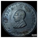 1915 Mexico Oaxaca Copper 20 Centavos