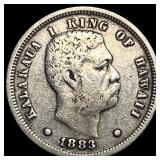 1883 Hawaii Silver 10 Cents LIGHTLY CIRCULATED