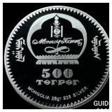 2003 Mongolia Silver 500 Tugrik Proof .7435oz ASW