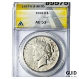 1923-D Silver Peace Dollar ANACS AU53