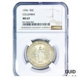 1936 Columbia Half Dollar NGC MS67