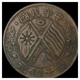 1920 China 10 Cash with Dots