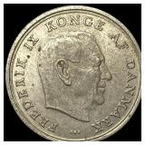 1970 Denmark Copper Nickel 1 Krone