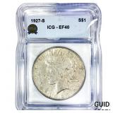 1927-S Silver Peace Dollar ICG EF40