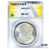1885-CC Morgan Silver Dollar ANACS MS63