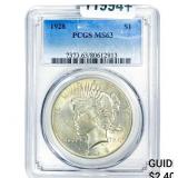 1928 Silver Peace Dollar PCGS MS63