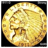 1911-D Strong D $2.50 Gold Quarter Eagle UNC